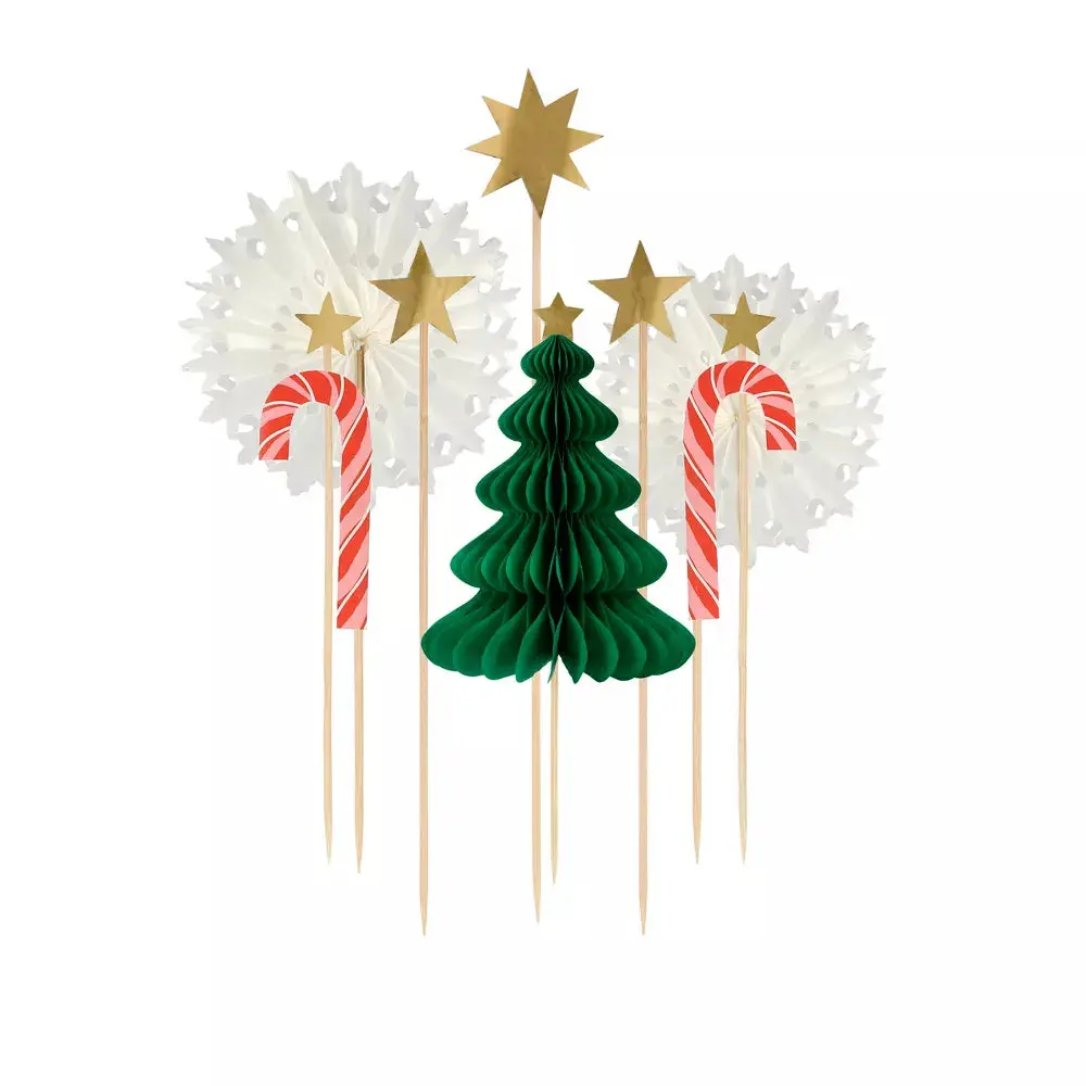 Christmas Honeycomb Cake Topper Set 1