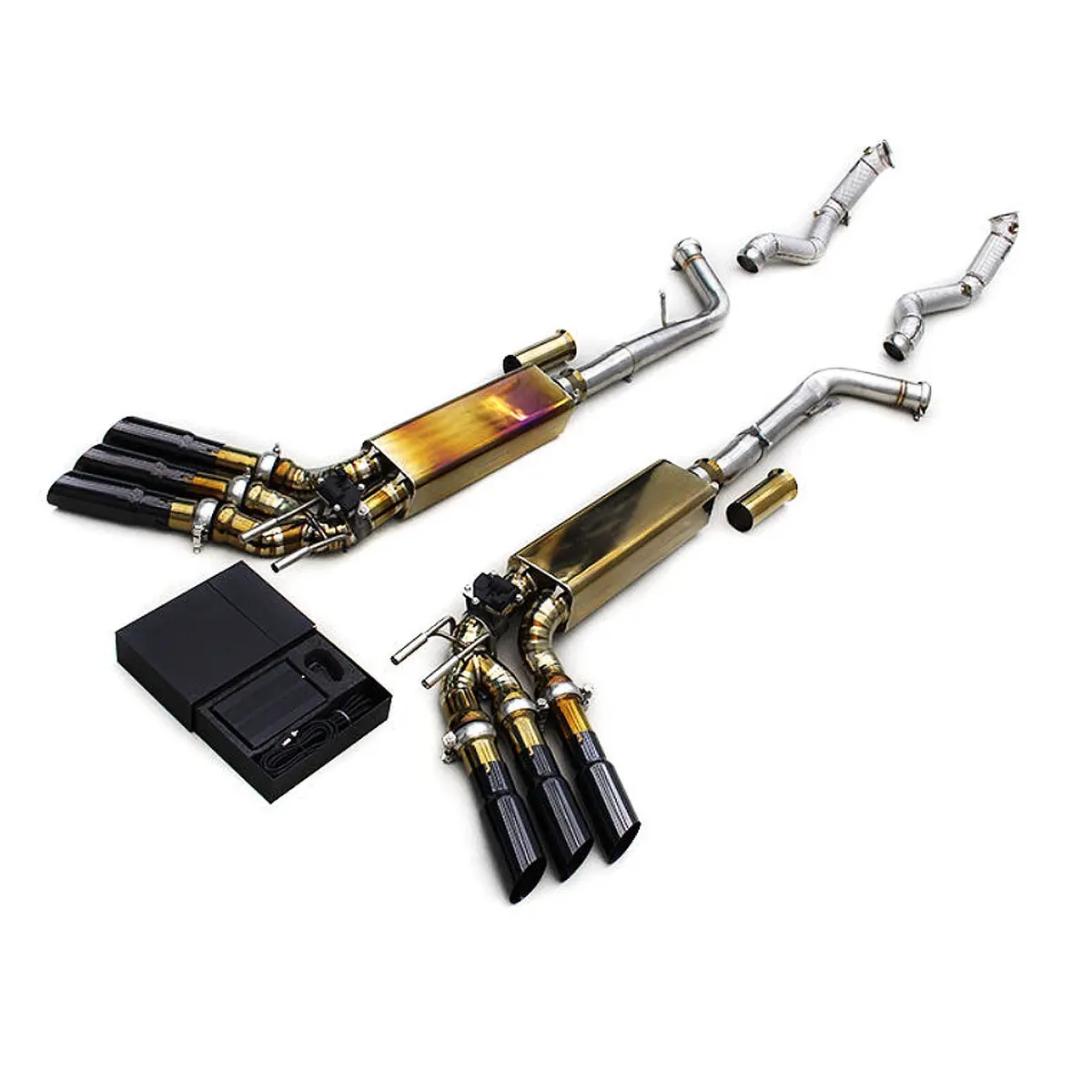Titanium Catback Exhaust System Downpipes For Mercedes Benz G500 G550 W463 1
