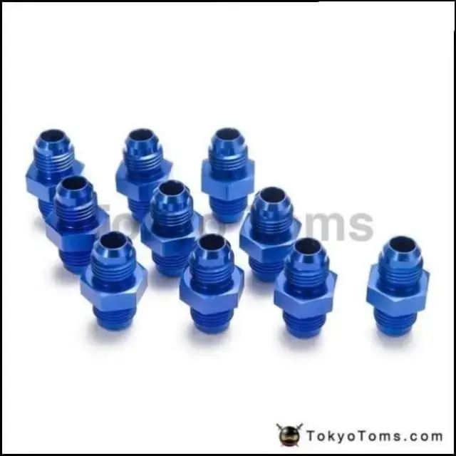 10Pcs/Lot Blue 6An An6 Flare Union Aluminum Fitting Hose End Connector Fitting Adapter For Oil Cooler/Gauge An6-An6 2