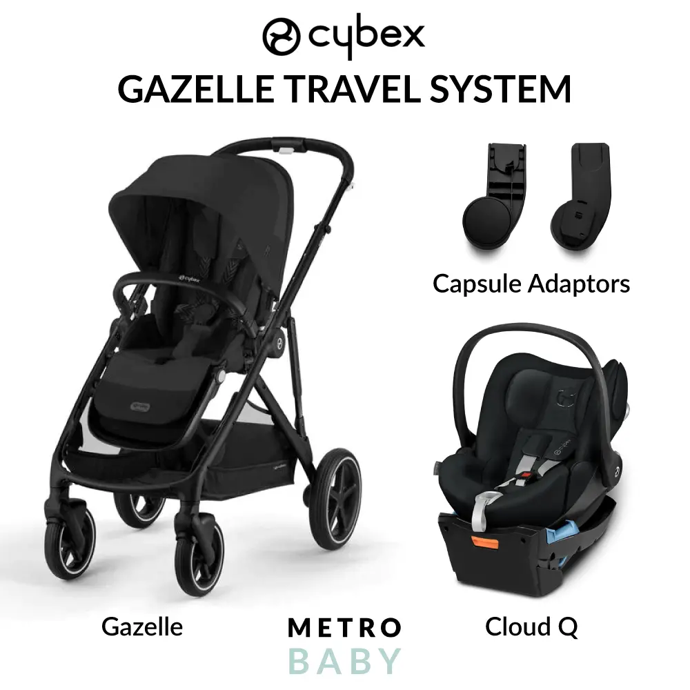 Gazelle S Pram + Cloud Q Capsule And Adaptors 1