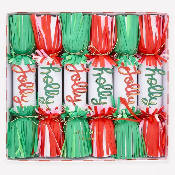 Jolly Holly Fringe Crackers 1