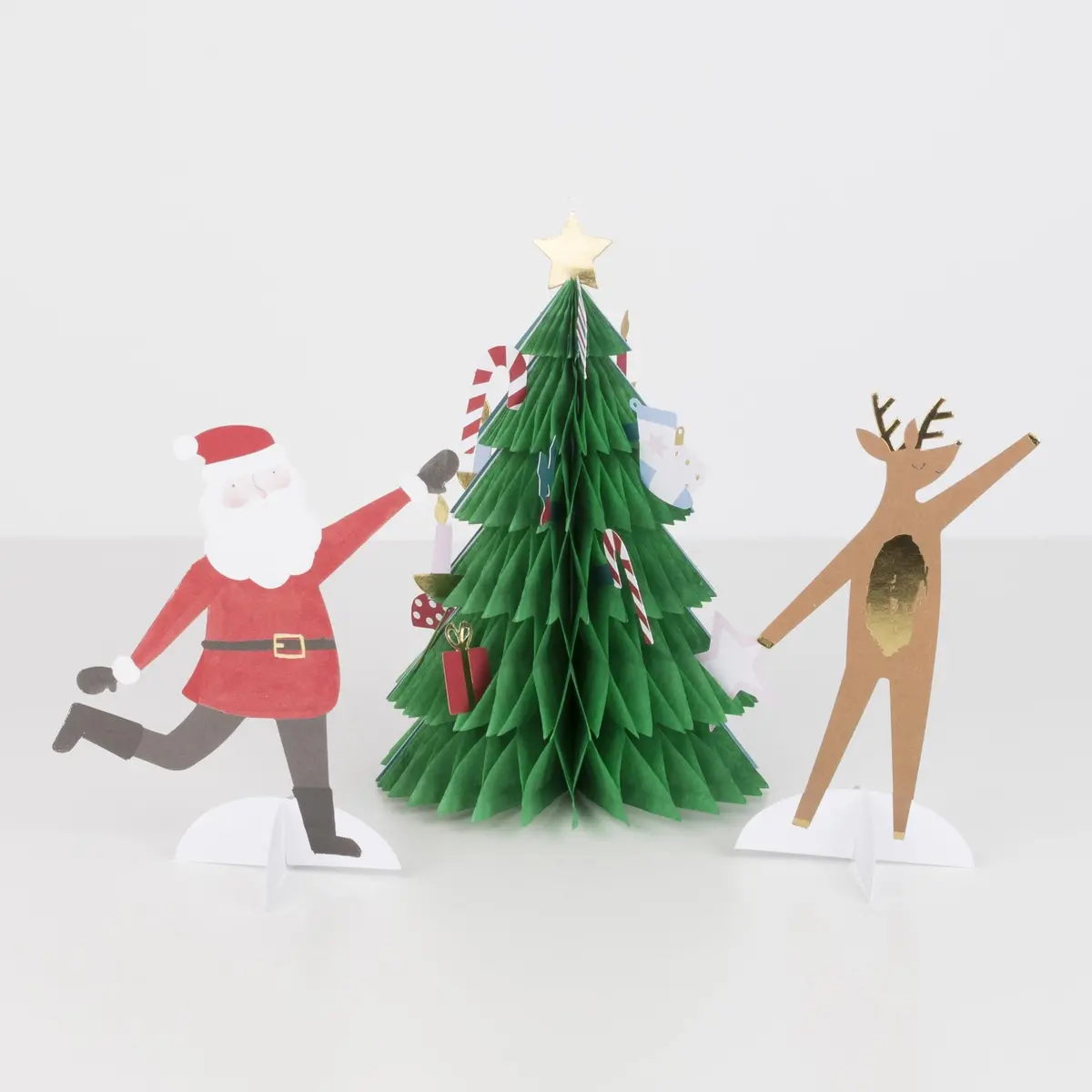 Festive Honeycomb Tree Christmas Card 1