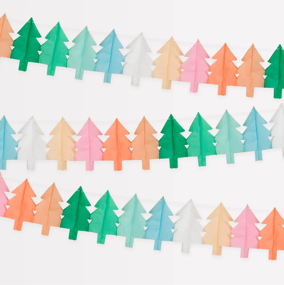 Tissue Paper Christmas Tree Garlands 1
