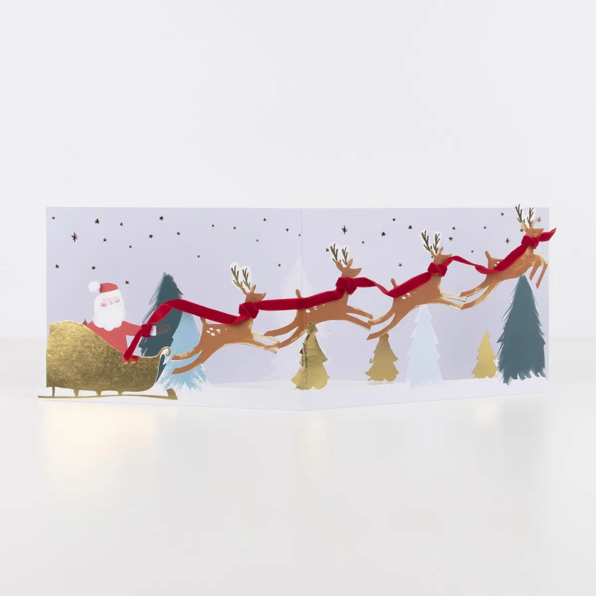 Santa's Sleigh 3D Scene Christmas Card 1