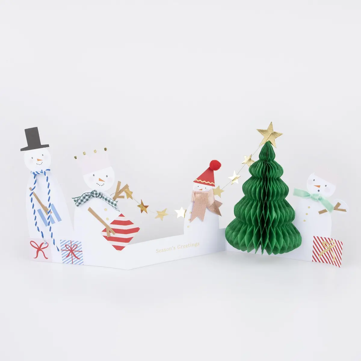 Snowman Family Concertina Christmas Card 1