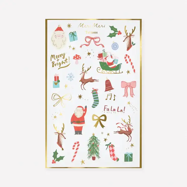 Christmas Mixed Icon Temporary Tattoos (Pack Of 2) 1