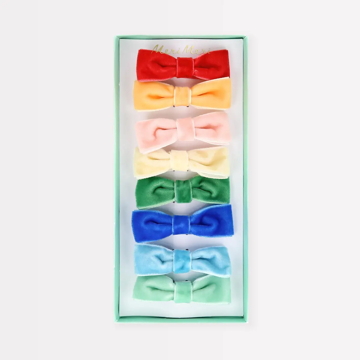 Rainbow Velvet Bow Hair Clips 1