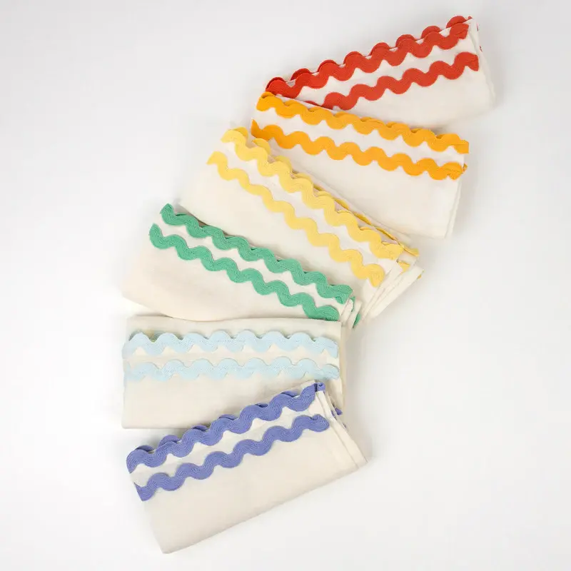 Colorful Ric Rac Fabric Napkins 1