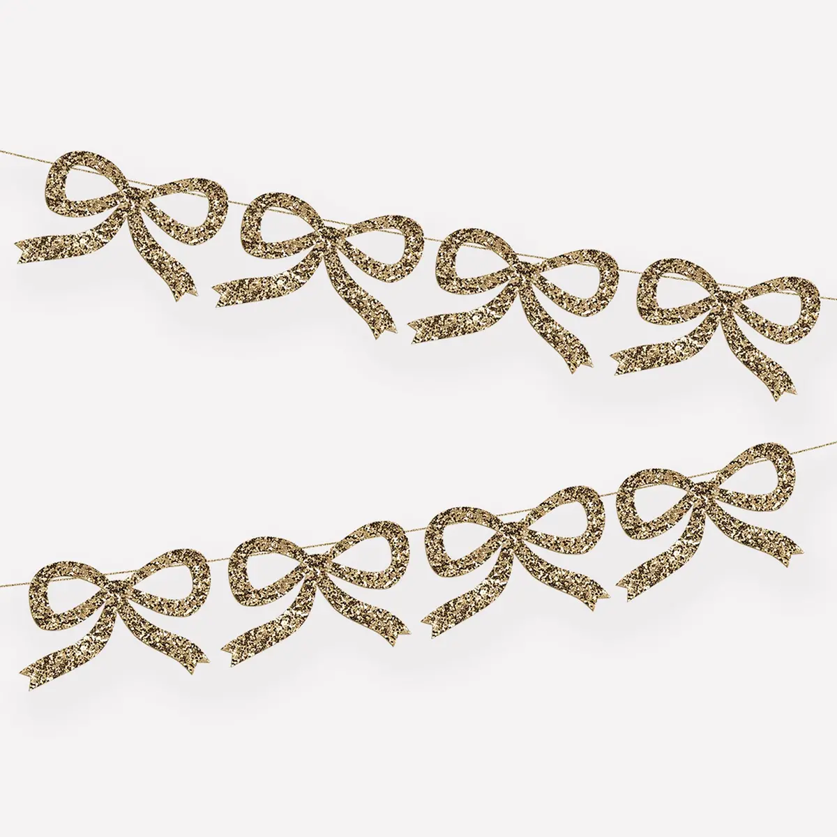 Gold Glitter Bow Garland 1