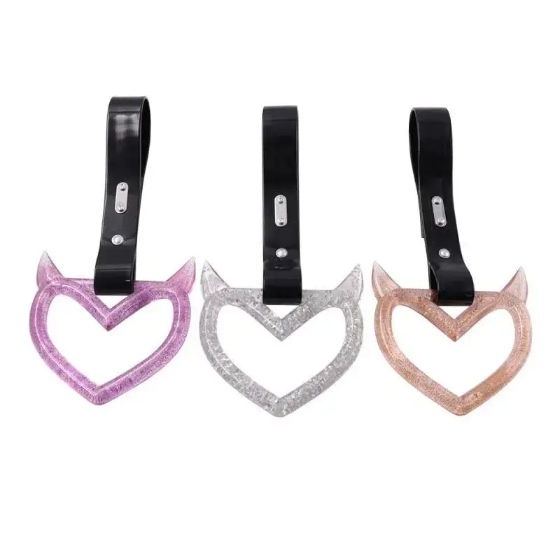 Glittered Devil Heart Tsurikawa Black Straps 1