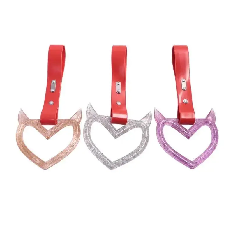 Glittered Devil Heart Tsurikawa Red Straps 1
