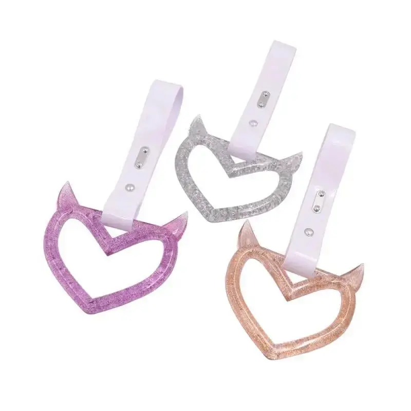 Glittered Devil Heart Tsurikawa White Straps 1