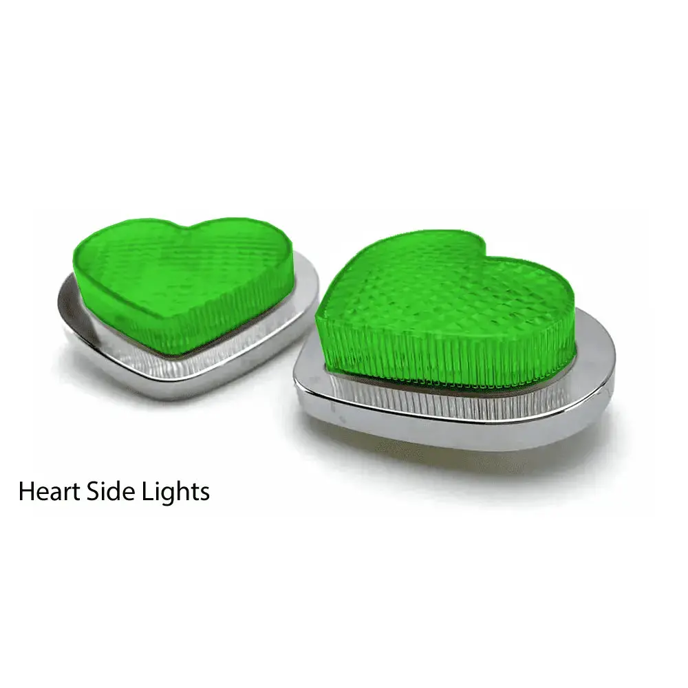 Green Led Heart Shape Side Marker Indicators (Pair) 1