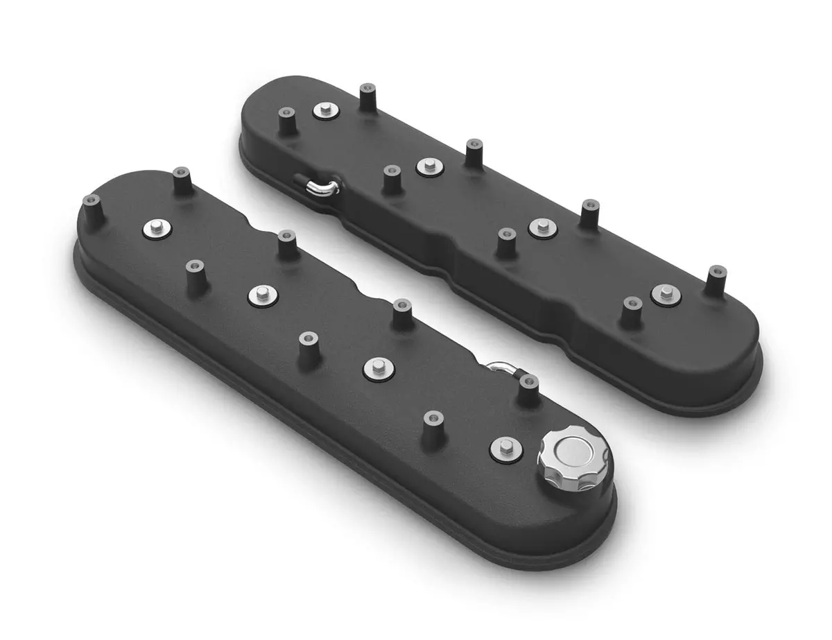 Gm Ls Tall Valve Cover Set - Satin Black 1