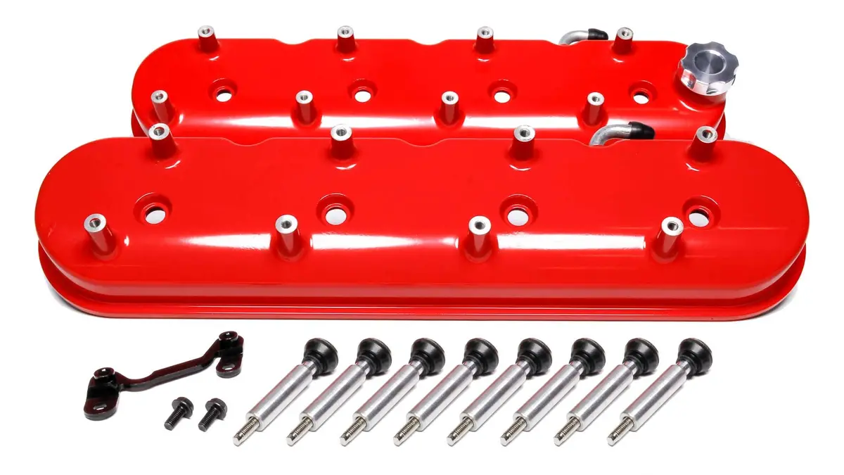 Holley Gm Ls Tall Valve Cover Set - Gloss Red 1