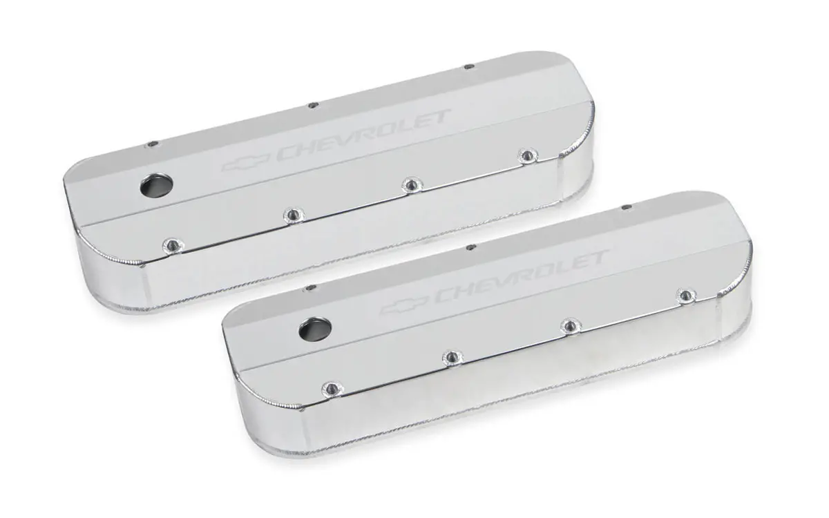 Holley Bbc Billet Rail Fab. Alm Valve Covers W/.125 Hole 1