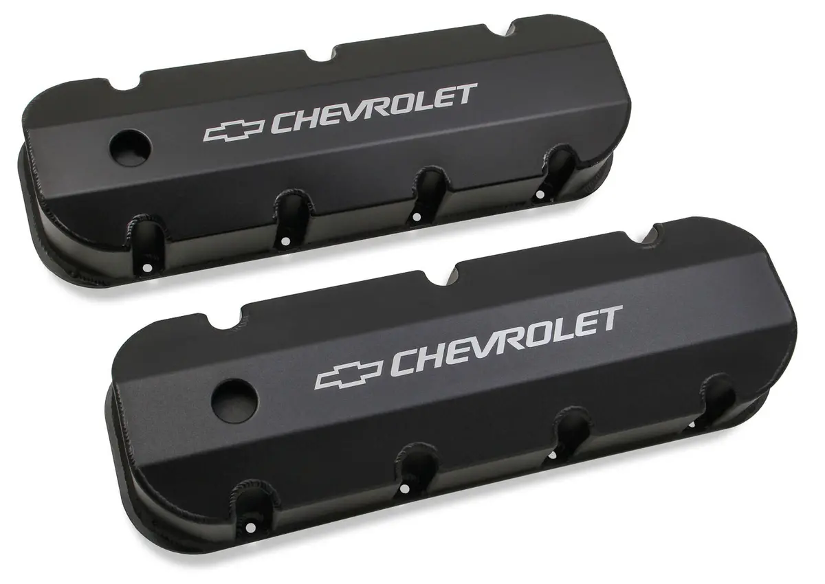 Holley Bbc Billet Rail Fab. Alm Valve Covers W/.125 Hole 1