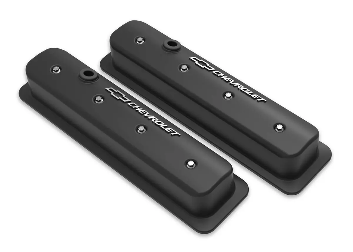 Sbc Muscle Car Valve Covers W/Holes Black 1