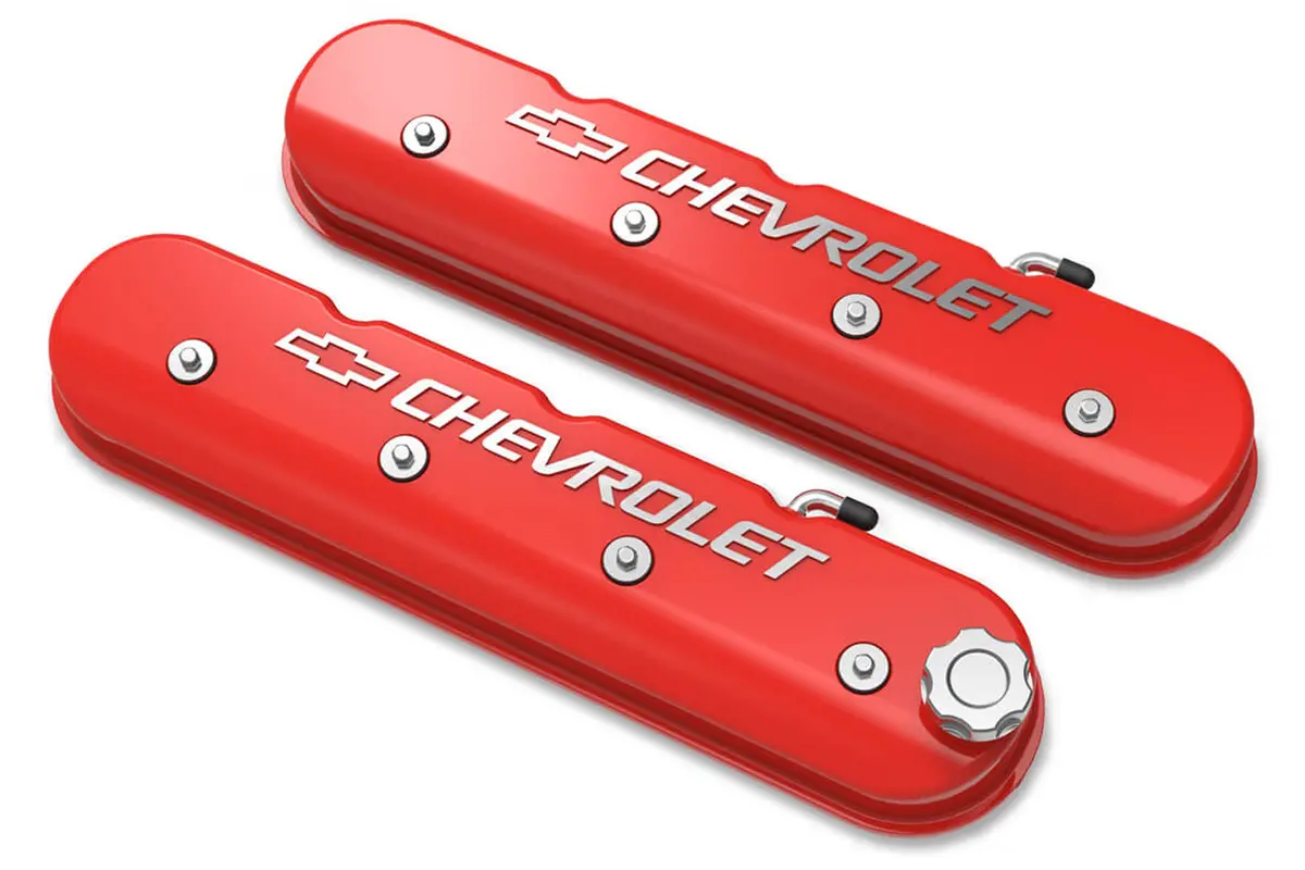 Holley Ls Billet Rail Fab. Alm Valve Covers W/Oil Cap 1