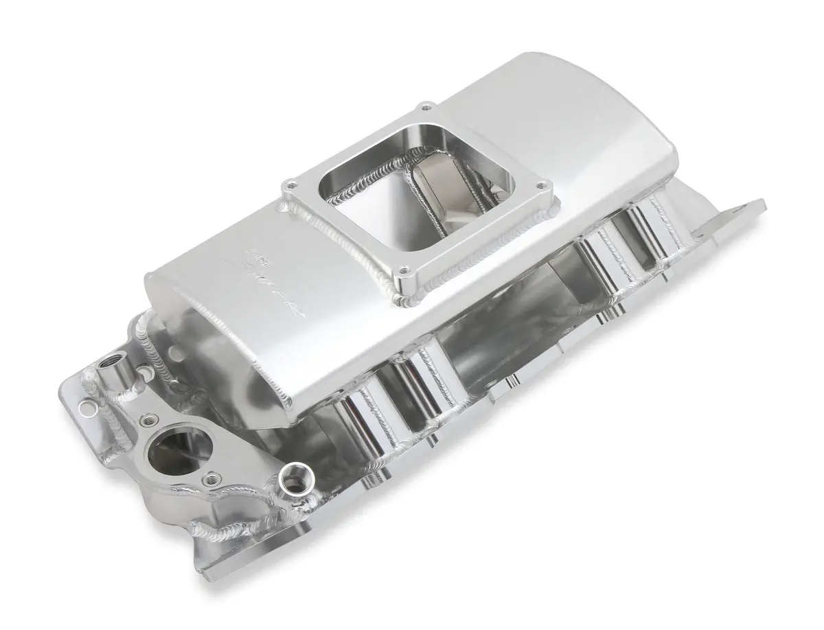 Holley Sniper Bbc Fabricated Single Plane Silver Intake Manifold Rectangle Port 1