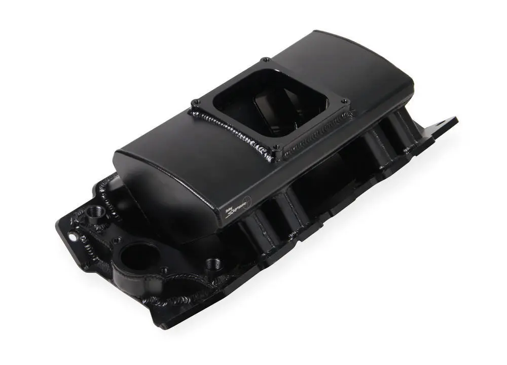 Holley Sniper Bbc Fabricated Single Plane Black Intake Manifold Rectangle Port 1