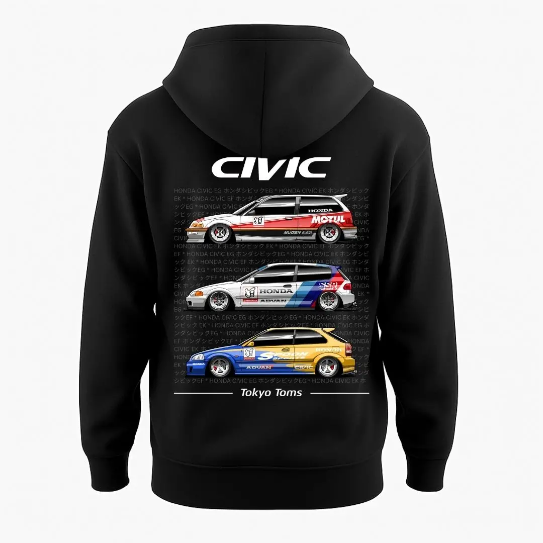 Honda Civic Eg Ek Ef Generations Hoodie 1
