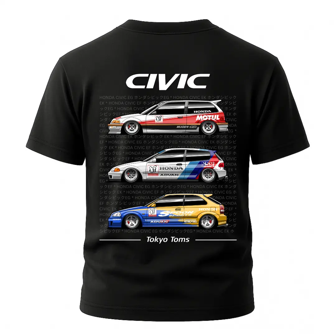 Civic Eg Ek Ef Generations T-Shirt 1