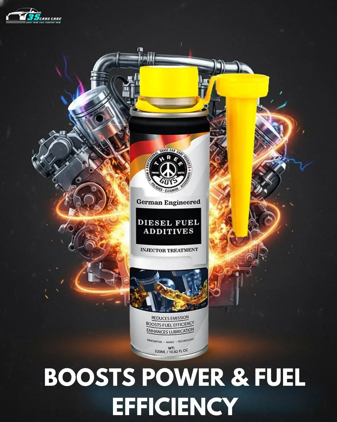 Diesel Fuel Additive | Injector Cleaner & Lubricant | Boosts Fuel Efficiency & Reduces Emissions – 320Ml – Three Guys – German Engineered 2