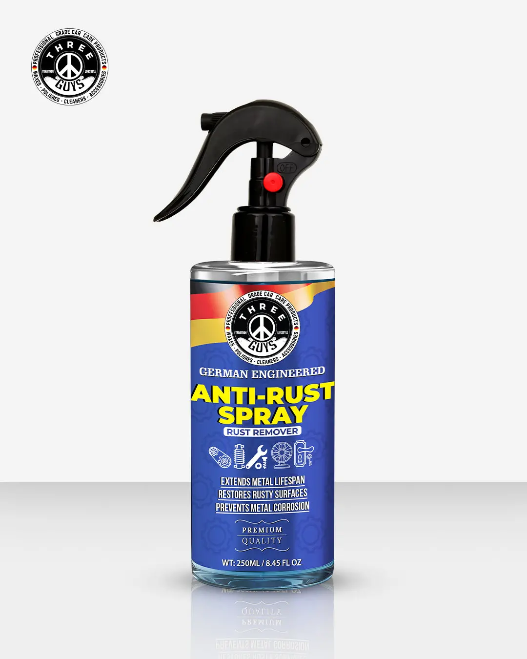 Anti-Rust Spray | Rust Remover & Corrosion Protector (Premium Quality) | Three Guys | German Engineered (250Ml) 1