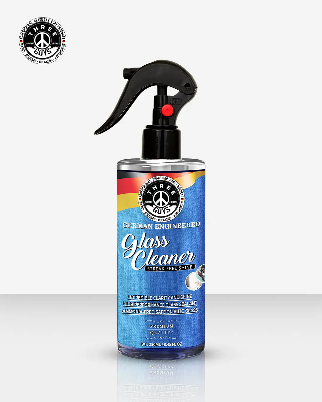 Glass Cleaner Spray – Streak-Free Shine For Car & Home – 250Ml | Three Guys - German Engineered 1