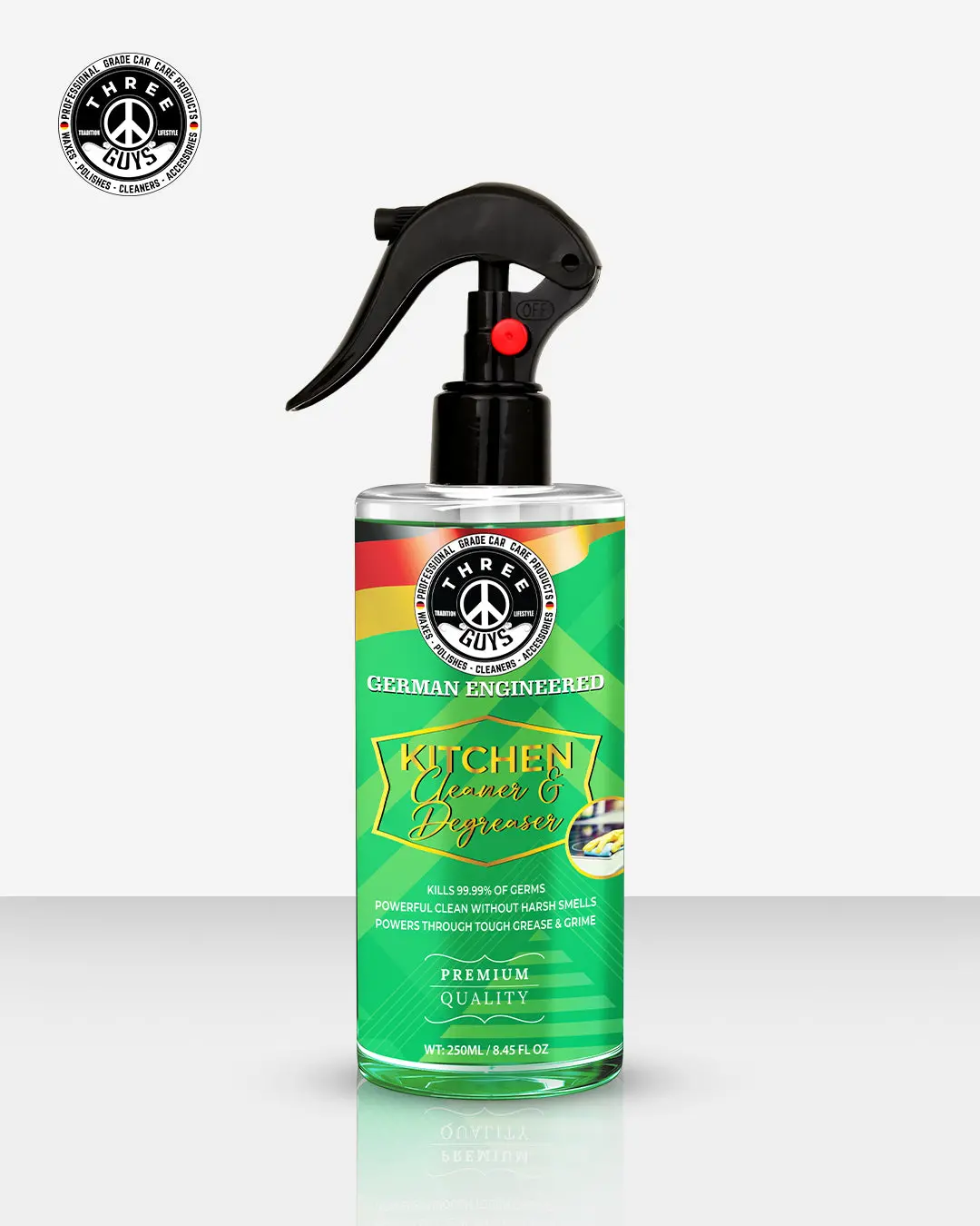 Kitchen Cleaner & Degreaser – Heavy Duty, Germ-Killing & Grease-Fighting Formula | Three Guys - German Engineered 1