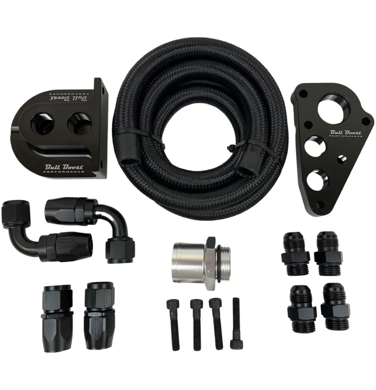 For Ford 4.6 / 5.4 Billet Oil Filter Relocation Kit Mustang Gt / F150 Adapters 1