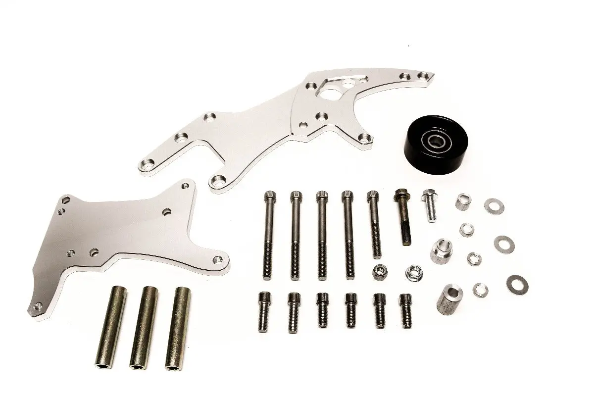 Precision Works Ls Power Steering & Alternator Bracket High Mount Lsx Ls1 Ls2 Ls3 1