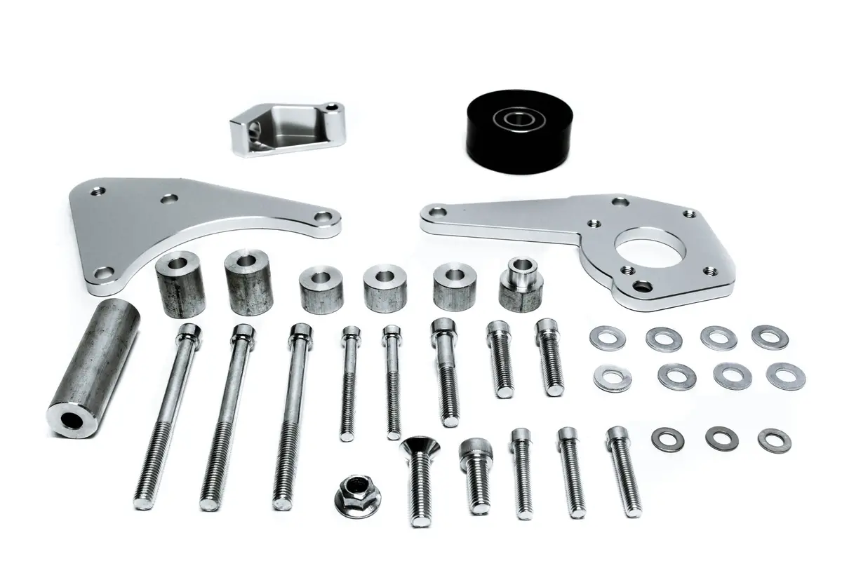Precision Works Ls Power Steering & Alternator Bracket Low Mount Lsx Ls1 Ls2 Ls3 V3 1