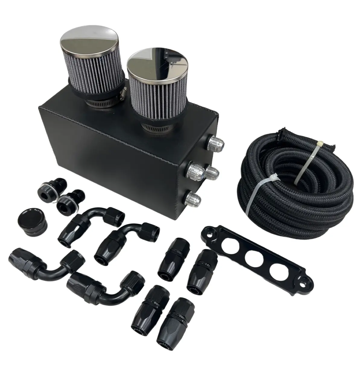 Pro Series Oil Catch Can For Prelude Del Sol Accord S2000 4 Port -10An With Hose 1