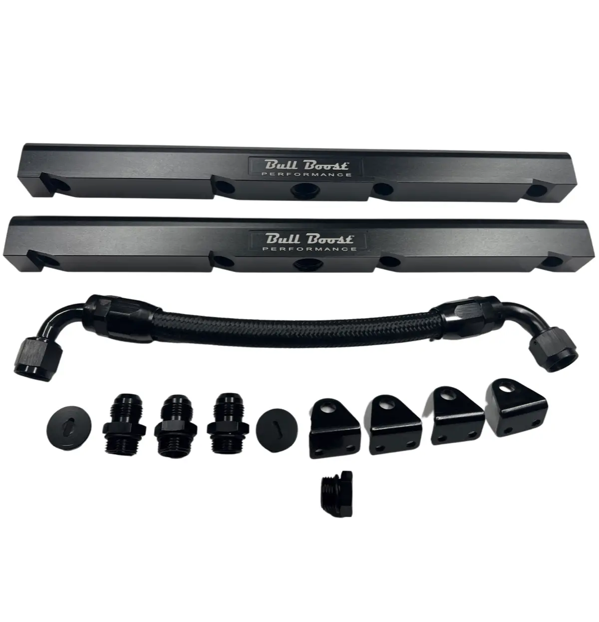 Z893 Ls1 / Ls6 -8An High Flow Black Fuel Rails W/ Fittings & Crossover Hose For Corvette Cts Camaro 1