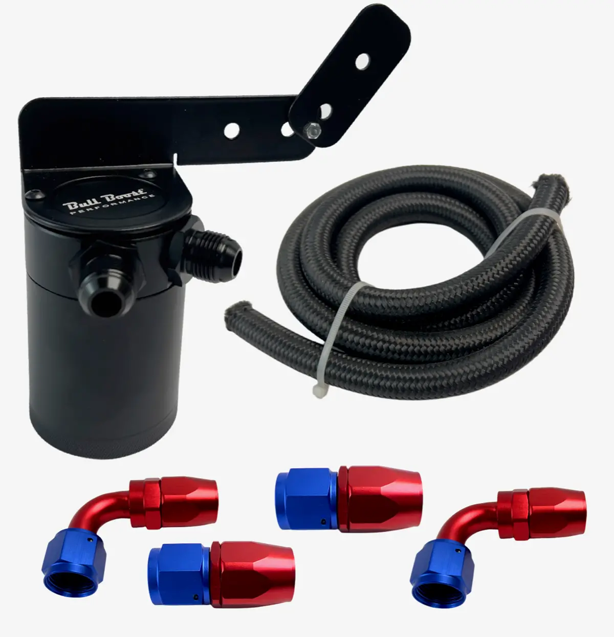Universal Performance Oil Catch Can 2 Port -10An + Mounting Bracket Kit Turbo V2 1
