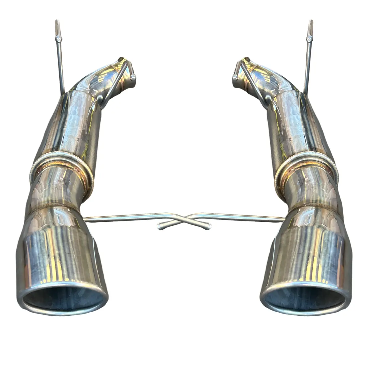 Dual 3" Axle-Back Exhaust W/ 4" Tips For 13-14 Ford Mustang Gt 5.0 Coyote V8 2