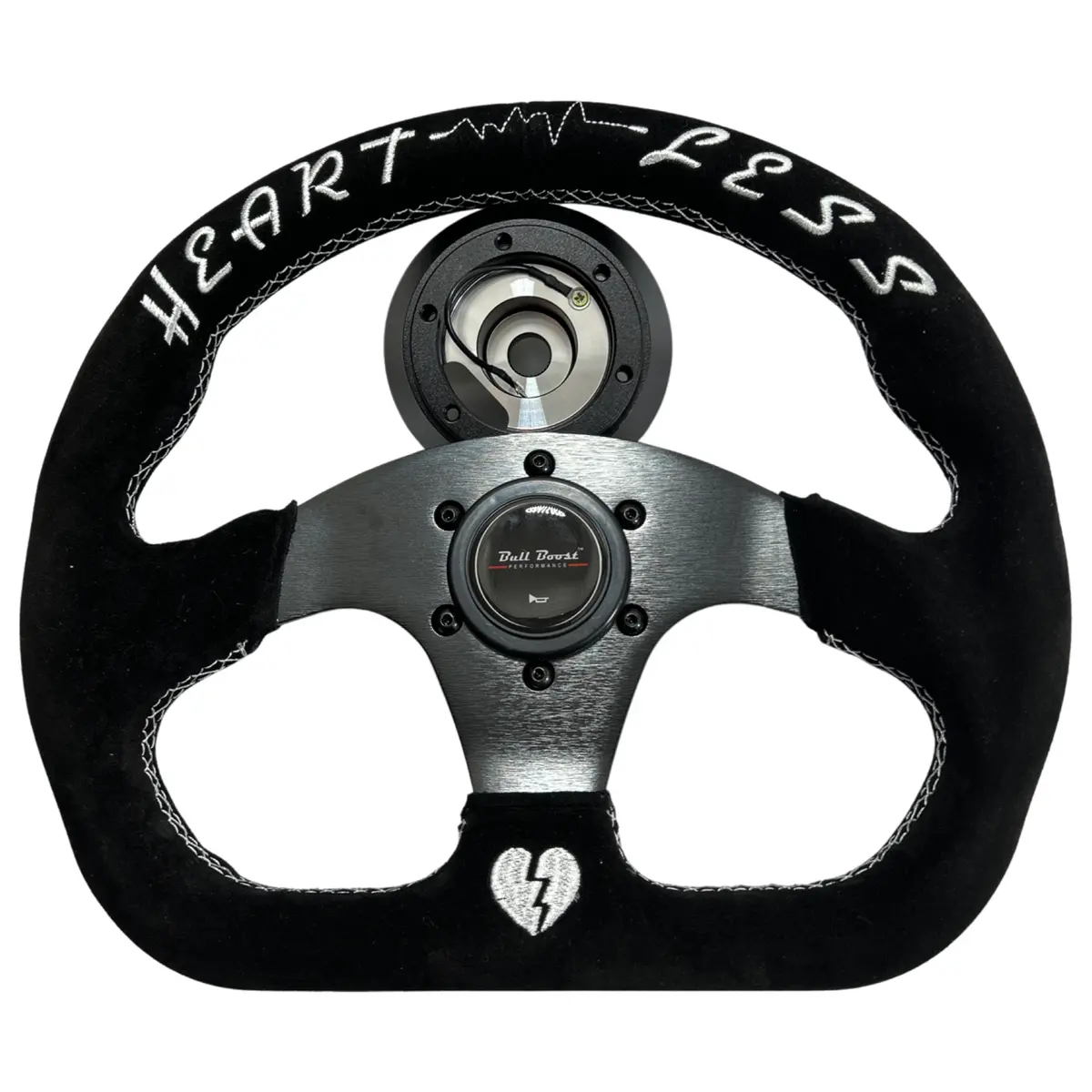 Quadro Flat Suede Steering Wheel + Short Hub Adapter Kit For Toyota Camry Corolla 1