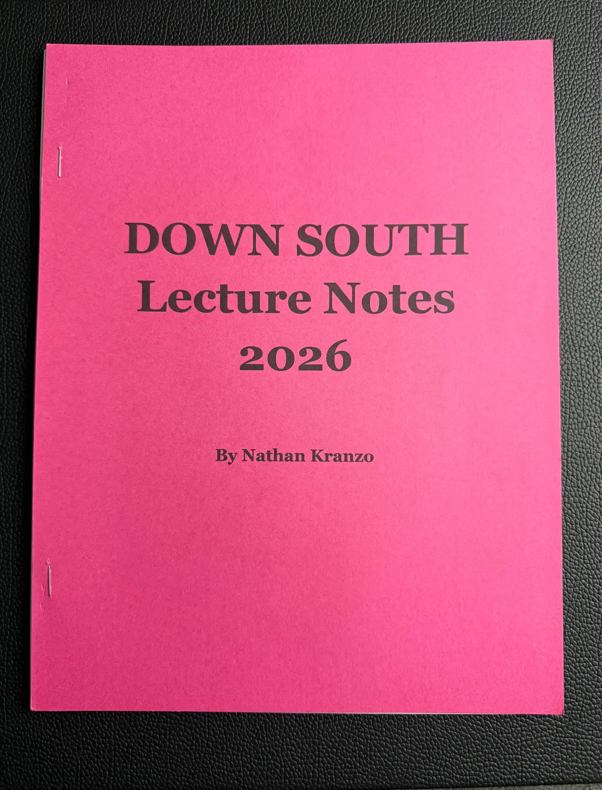 The Down South Lecture Notes 1