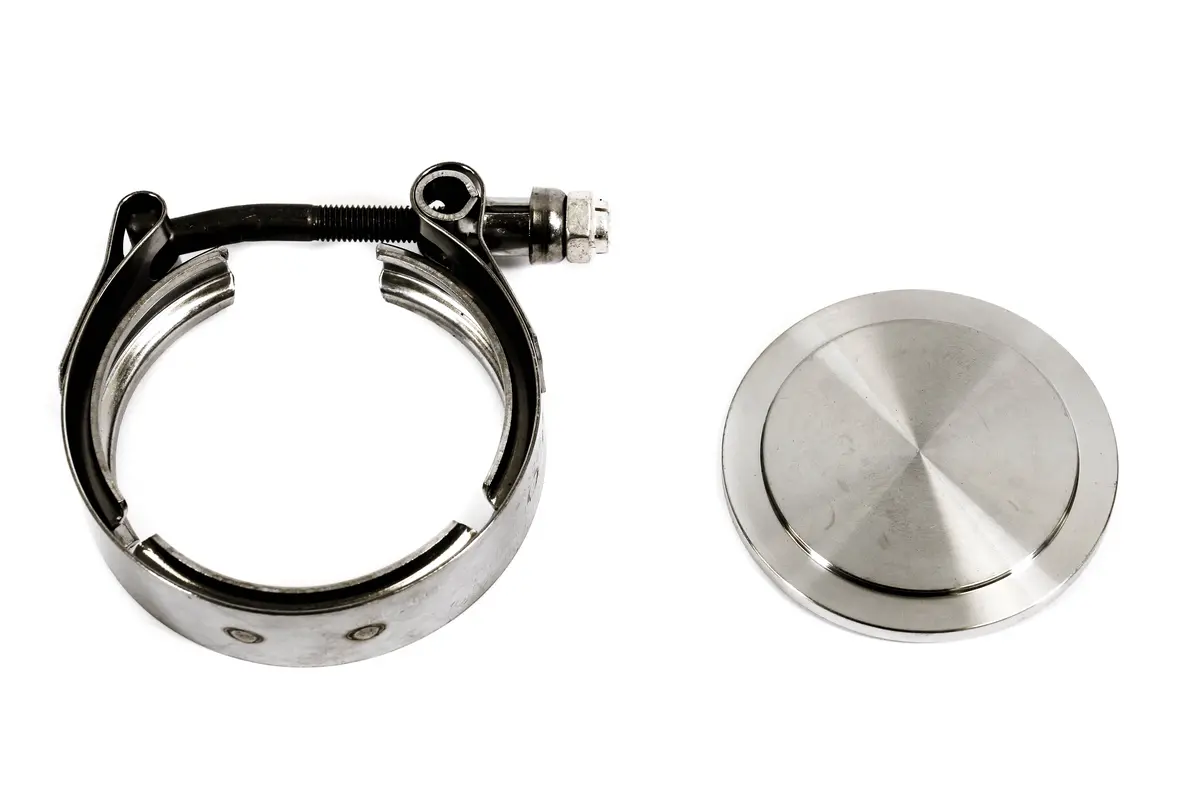 Plm Block Off Flange & V-Band Clamp For Tial 38Mm Mvr Wastegate Ewg 1