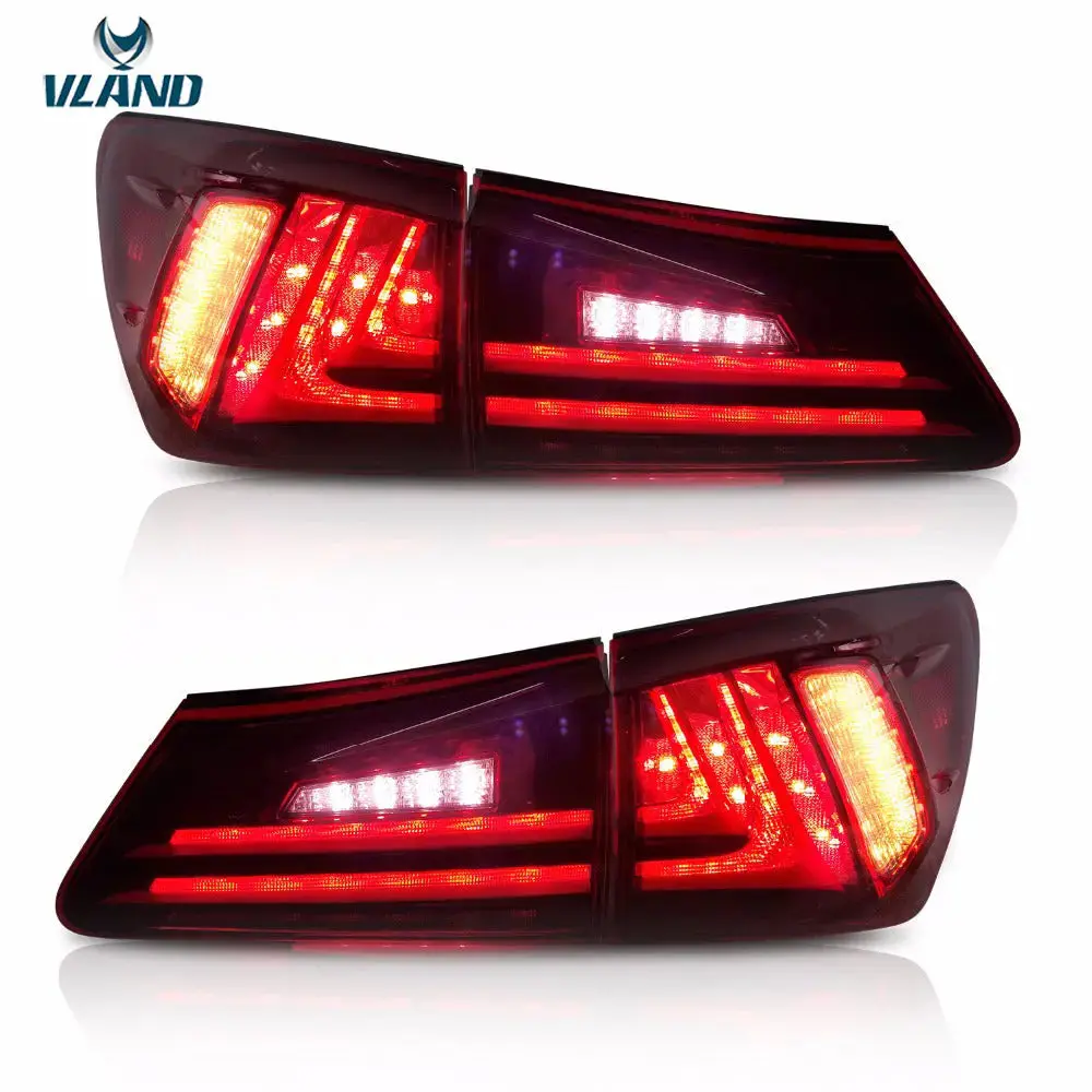 Vland Taillight Fit For Lexus Is250/Is350 Led Tail Light 2006 2007 2008 2009 2010 2011 2012 Backlight Red Lens 1