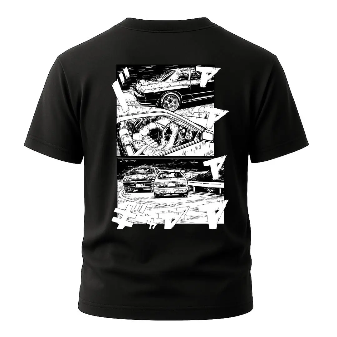 Initial D Comic Downhill Ae86 Vs R32 T-Shirt 1
