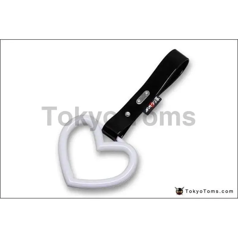 Heart-Shapped "Kuro" White Tsurikawa / Jdm Bosozoku Ring 1