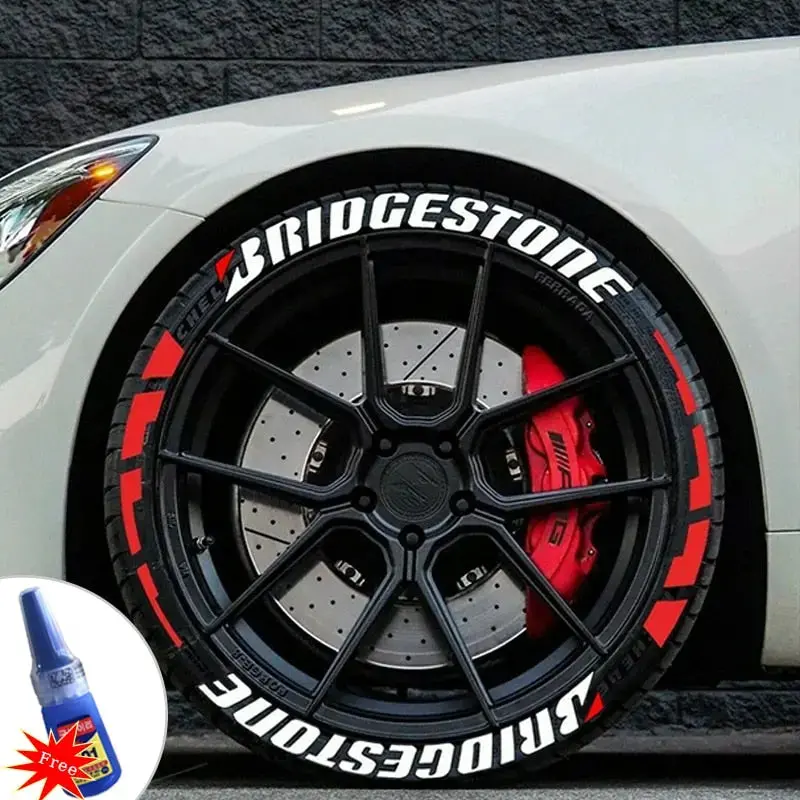 Jdm Bridgestone Style Tyre Letter Stickers Set 1