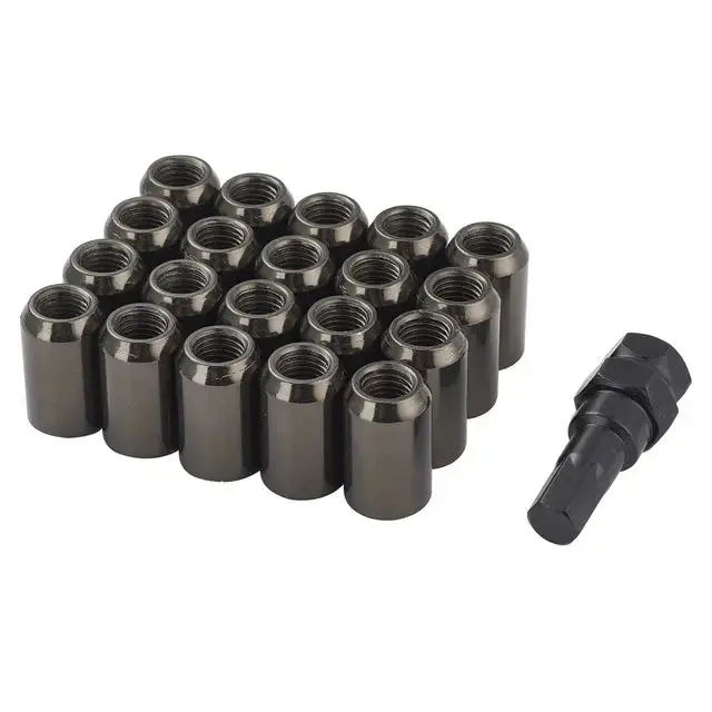 Jdm Slim Lug Nuts (Black Chrome) 1
