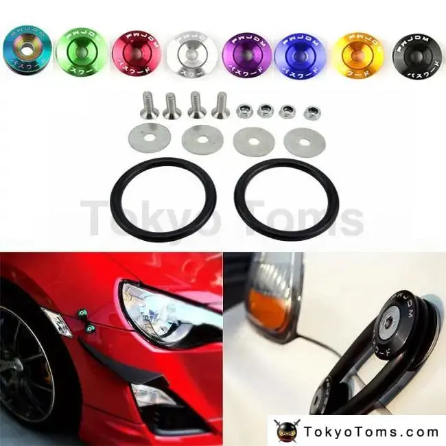 Jdm Style Aluminum Quick Release Fasteners For Car Front Rear Bumpers Trunk Fender Hatch Lids Kit 1