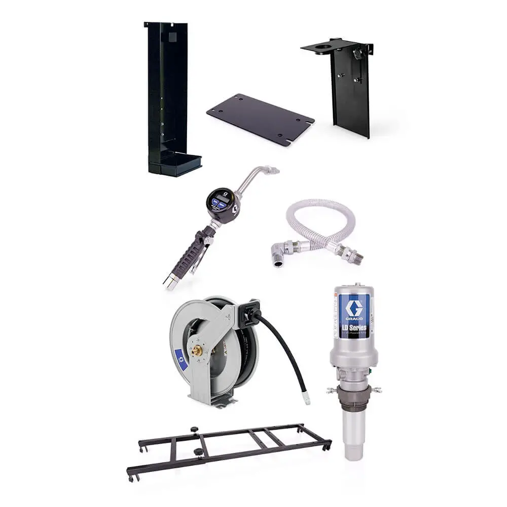 Graco Ld Series 3:1 Stationary Oil Pump Package - Tote Drain Mounting Position 1