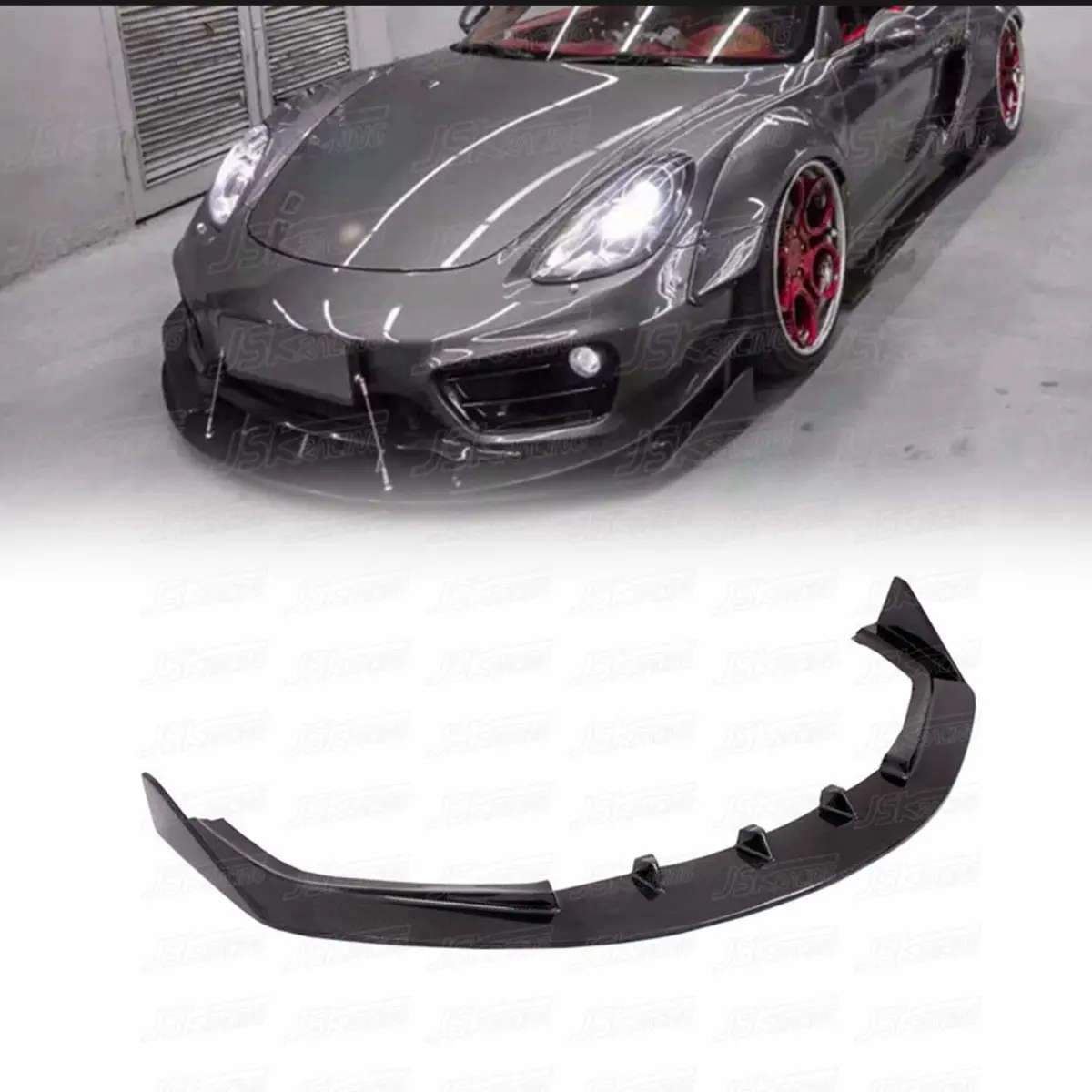 Carbon Fiber Front Lip Canards Spoiler For Porsche Cayman 981 13-15 1