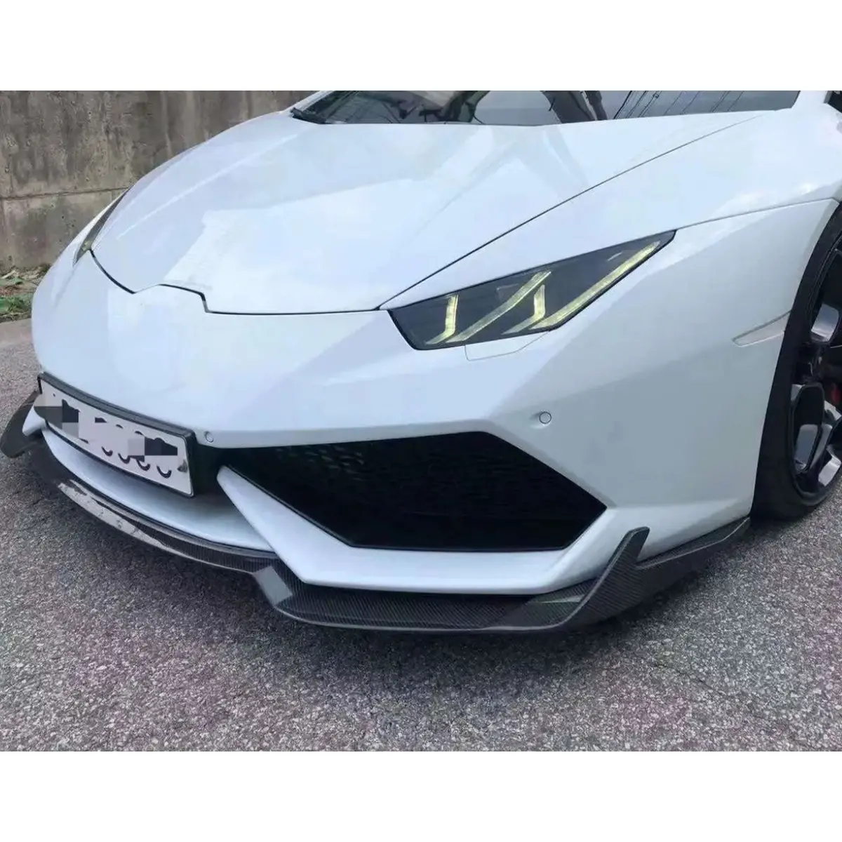 R Style Carbon Fiber Front Lip For Lamborghini Huracan Lp580 Lp600 Lp610 1